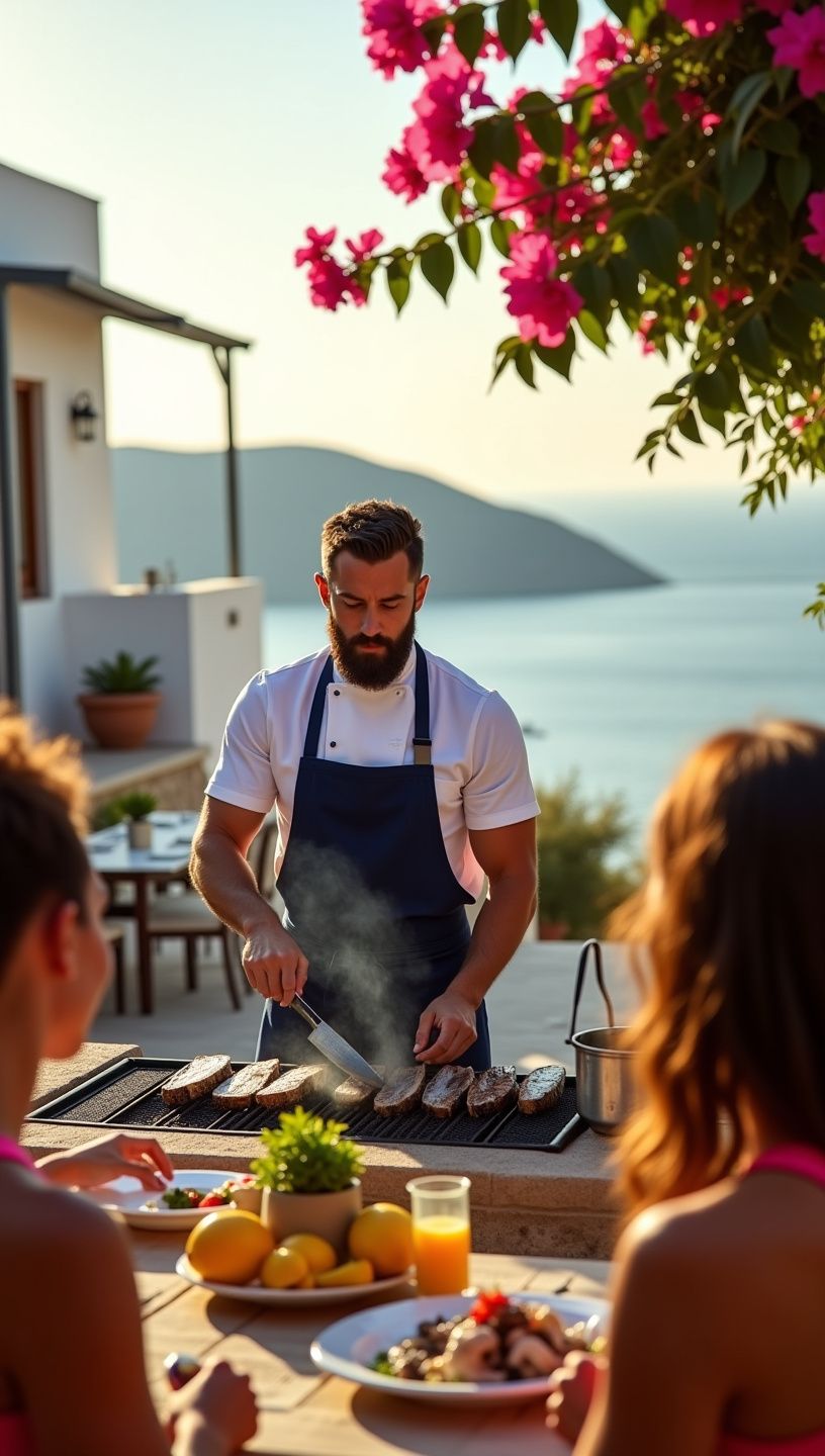 Σκηνή από ψαράδες να αλιεύουν θαλασσινά