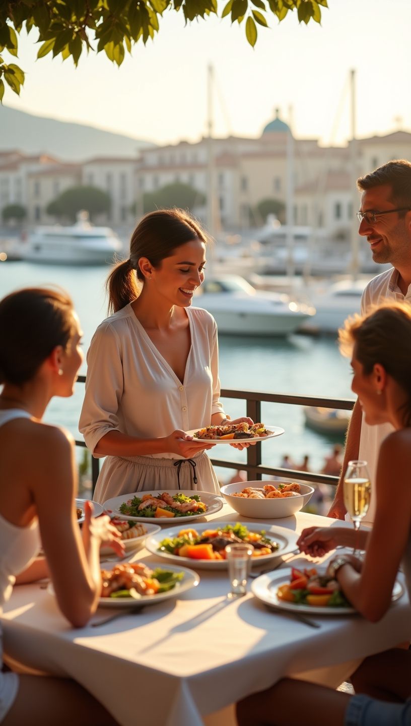 Αθλητής που απολαμβάνει γεύμα με θαλασσινά