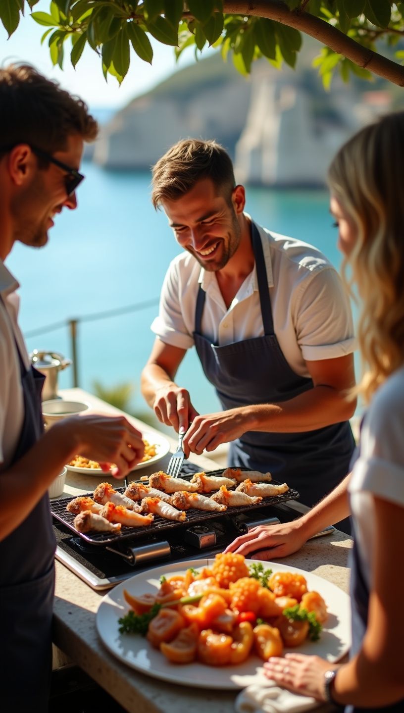 Τραπέζι με παραδοσιακά ελληνικά θαλασσινά
